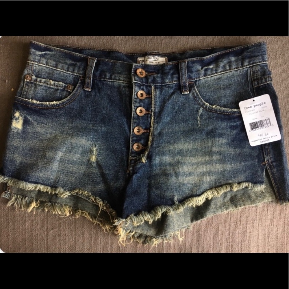 Free People Jillian Blue Shorts